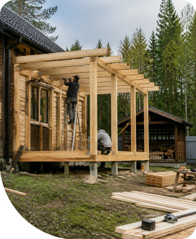 Строительство пристроек и построек на участке в Сосногорске